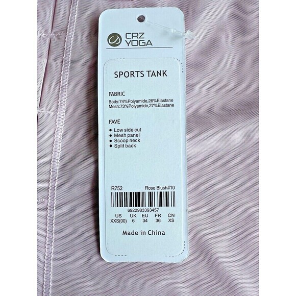 CRZ YOGA Women's Sports /Gym Workout Sleeveless Tank Top Lightweight Mesh Panel - Picture 7 of 7